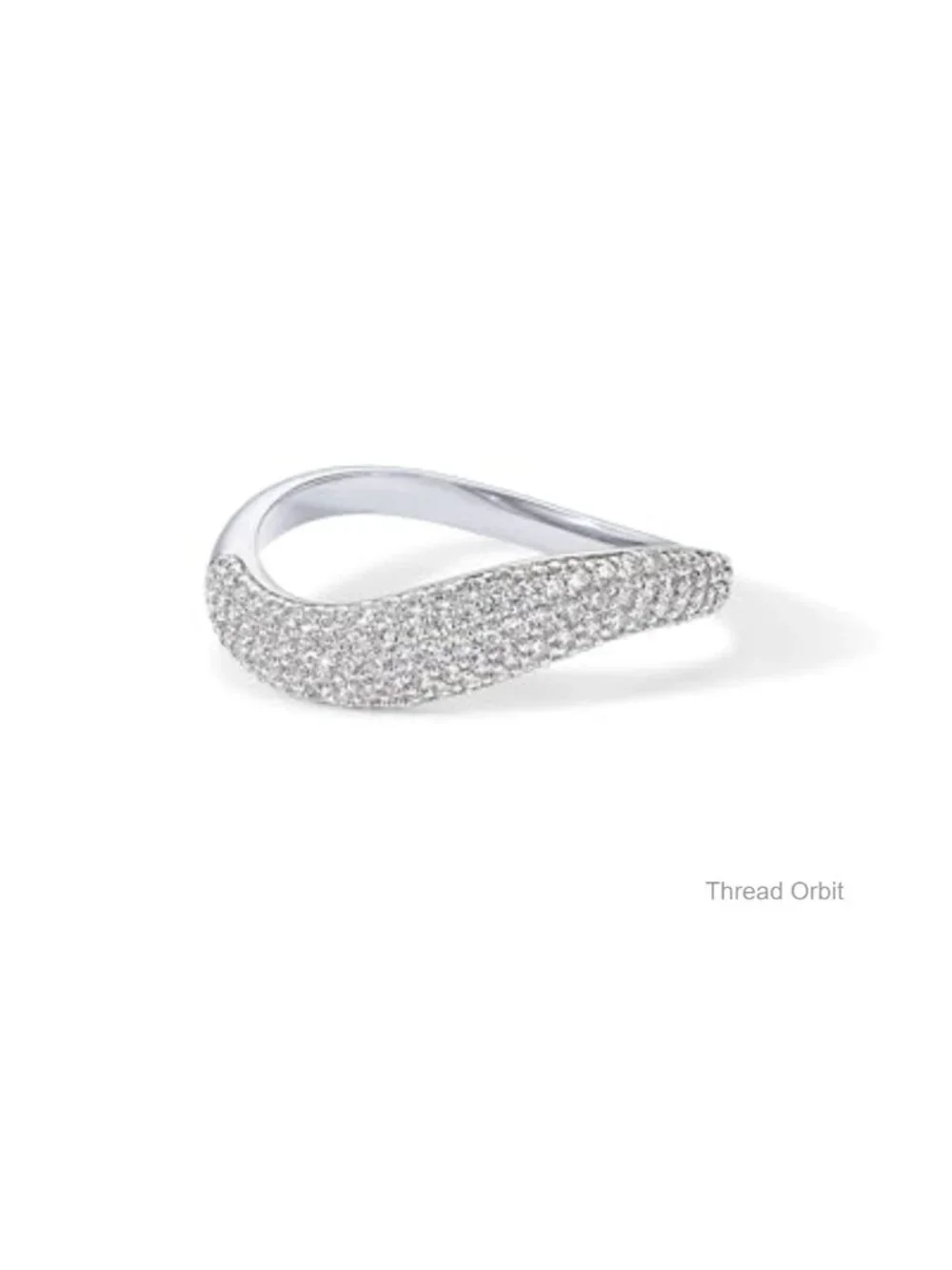 Gold Plated Wavy Cubic Zirconia Stackable Band Ring for Women